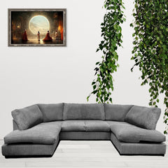 Full Back Jumbo Cord Corner Sofa