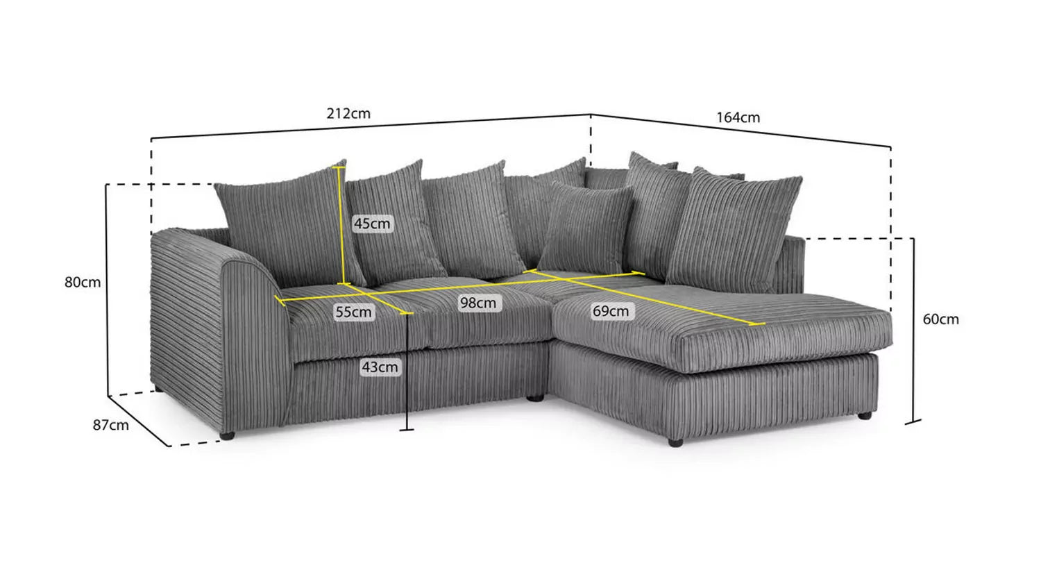 Jumbo Cord Corner Sofa